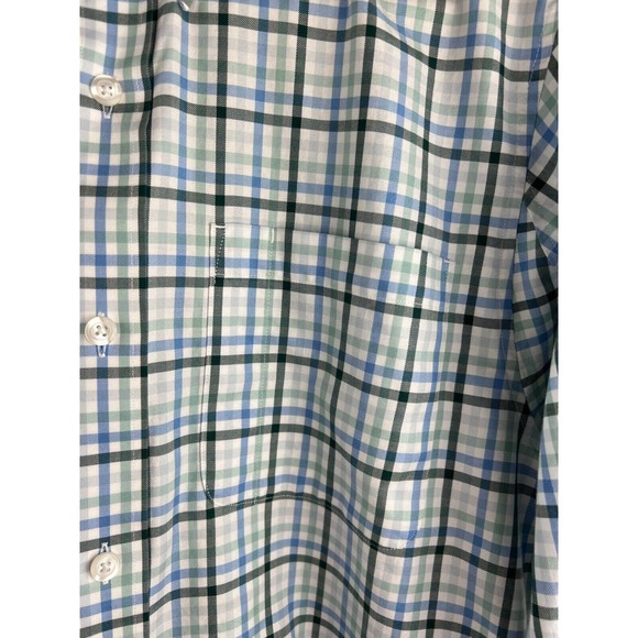Duluth Trading Co. Large Trim Fit Blue Check Long Sleeve Button Up 100% Cotton - Picture 4 of 8